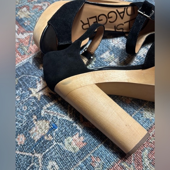 Kelsi Dagger Leather Wood Platform Shoes – Size 8.5 New - Picture 3 of 6